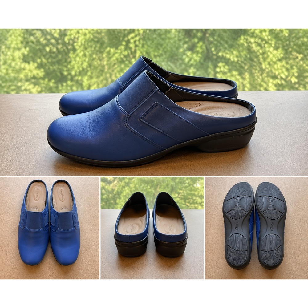 COMFORTVIEW Sarah‎ Mule Clogs Womens 10W Blue Comfort Slip On Wide Width Shoes